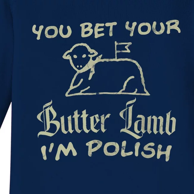 You Bet Your Butter Lamb I'm Polish Animals Baby Long Sleeve Bodysuit