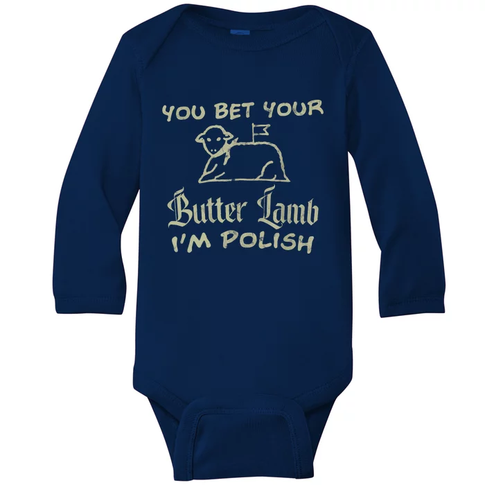 You Bet Your Butter Lamb I'm Polish Animals Baby Long Sleeve Bodysuit