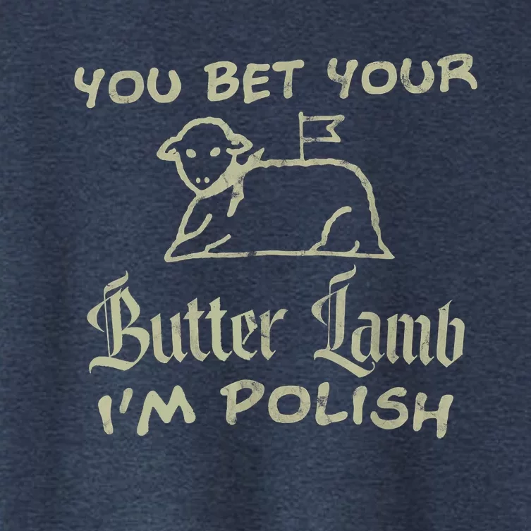 You Bet Your Butter Lamb I'm Polish Animals Women's Crop Top Tee