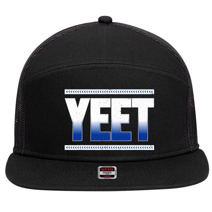 Yeet Blue 7 Panel Mesh Trucker Snapback Hat