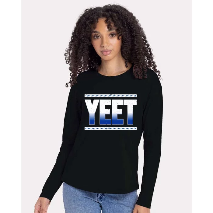 Yeet Blue Womens Cotton Relaxed Long Sleeve T-Shirt