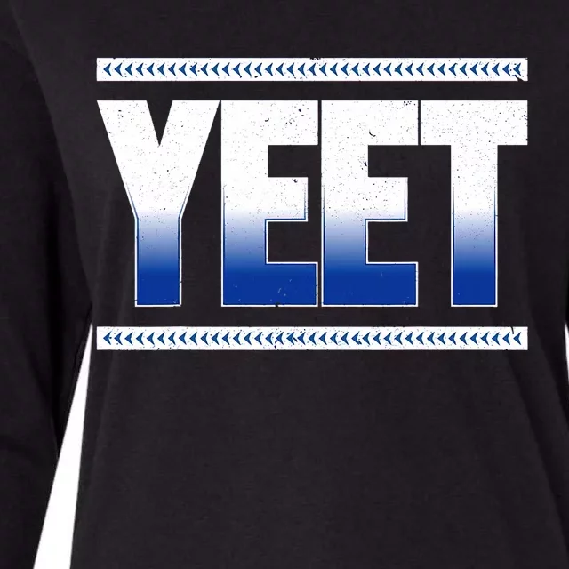 Yeet Blue Womens Cotton Relaxed Long Sleeve T-Shirt