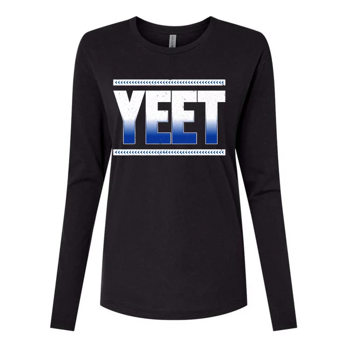 Yeet Blue Womens Cotton Relaxed Long Sleeve T-Shirt