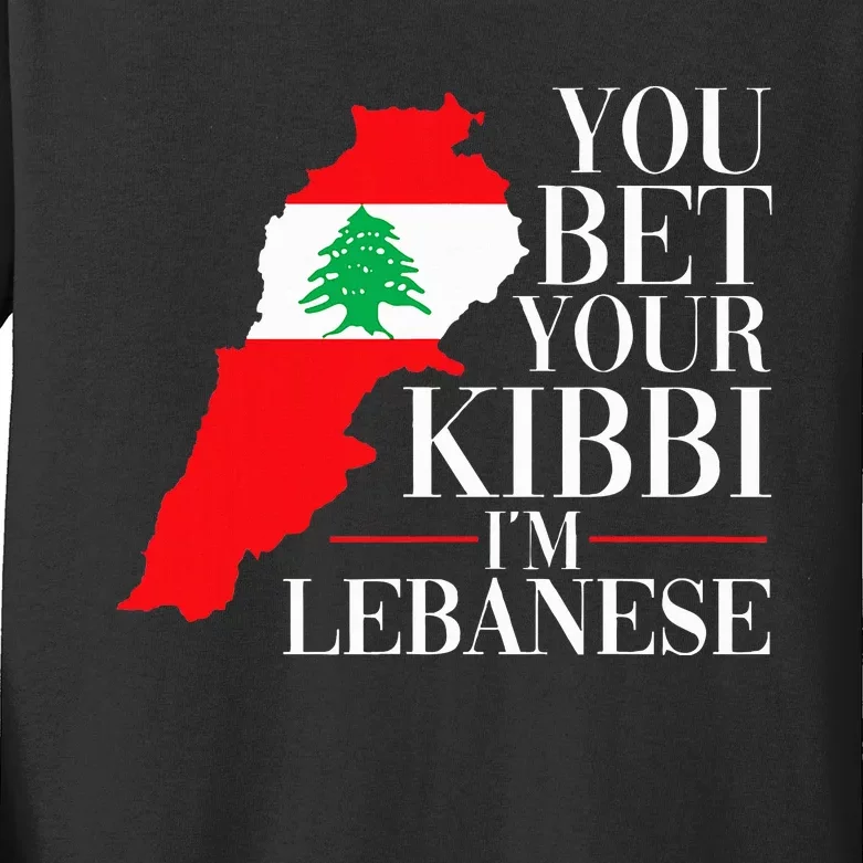 You Bet Your Kibbi IM Lebanese Kids Long Sleeve Shirt