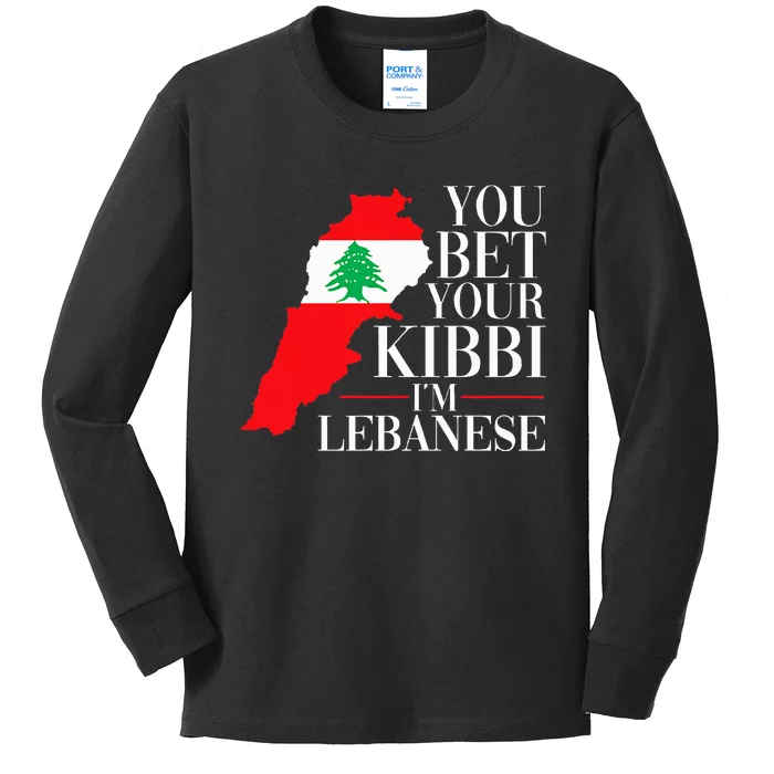 You Bet Your Kibbi IM Lebanese Kids Long Sleeve Shirt