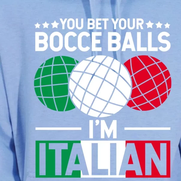 You Bet Your Bocce Balls IM Italian Funny Gift Italian Gift Unisex Surf Hoodie