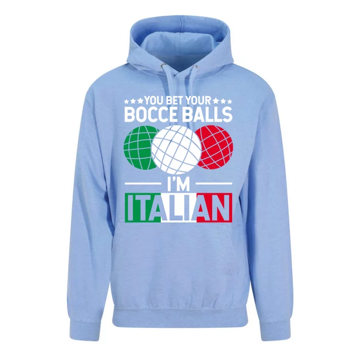 You Bet Your Bocce Balls IM Italian Funny Gift Italian Gift Unisex Surf Hoodie