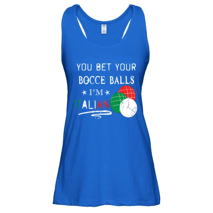 You Bet Your Bocce Balls IM Italian Gift Ladies Essential Flowy Tank