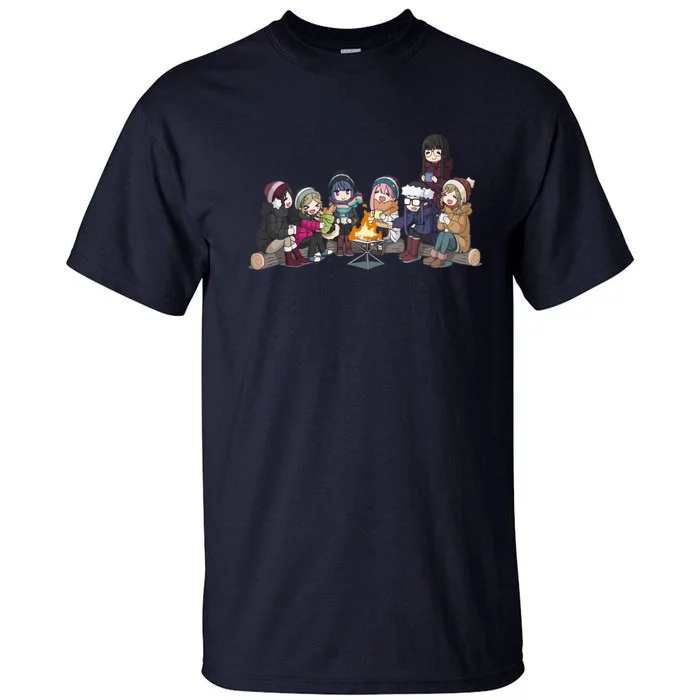 Yuru Camp All Character Gathering Tall T-Shirt