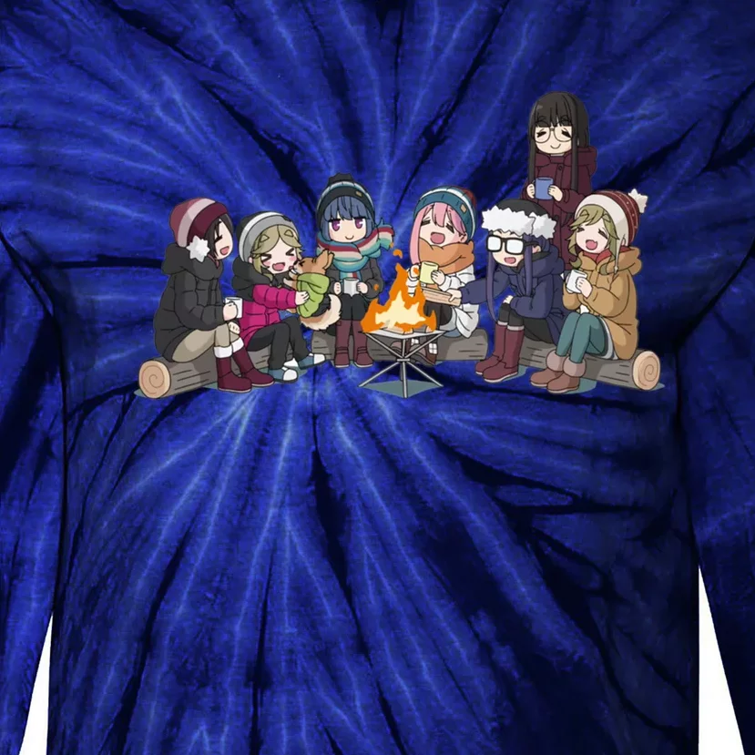 Yuru Camp All Character Gathering Tie-Dye Long Sleeve Shirt