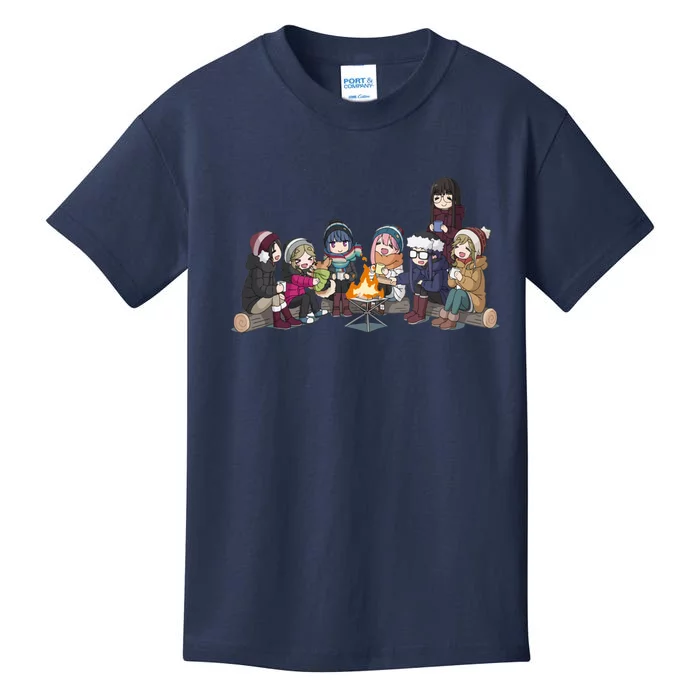 Yuru Camp All Character Gathering Kids T-Shirt