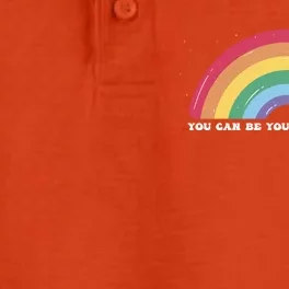 You Can Be Yourself With Me Lgbtq Ally Lesbian Pride Gift Dry Zone Grid Performance Polo