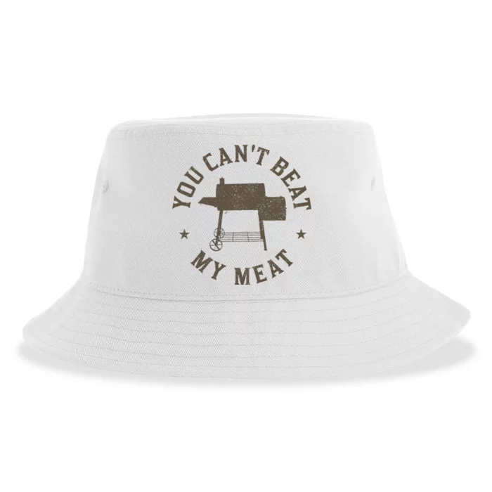 You Can't Beat My Meat BBQ Grilling Chef Funny Grill Sustainable Bucket Hat