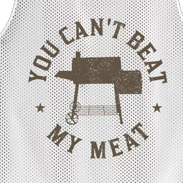 You Can't Beat My Meat BBQ Grilling Chef Funny Grill Mesh Reversible Basketball Jersey Tank