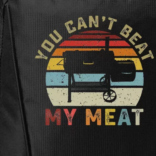 You Can't Beat My Meat Funny BBQ Grilling Smoking Tees City Backpack