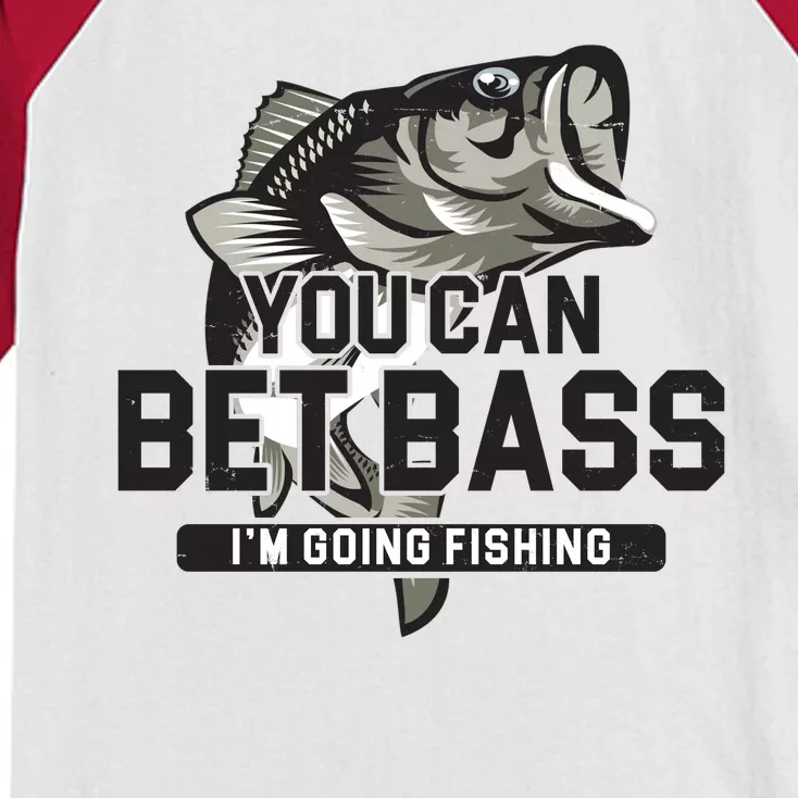 You Can Bet Bass I'm Going Fishing Fisherman Kids Colorblock Raglan Jersey