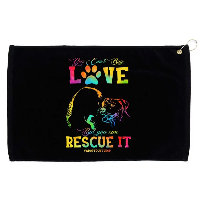 You Can't Buy Love But You Can Rescue It Pitbull Dog Lover Grommeted Golf Towel