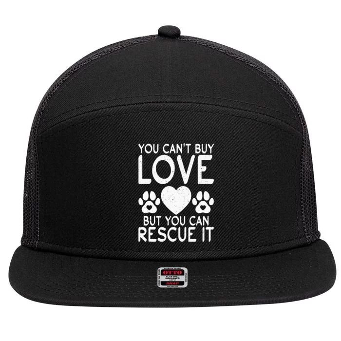 You cant buy love but you can rescue it Puppy Dog Lover 7 Panel Mesh Trucker Snapback Hat