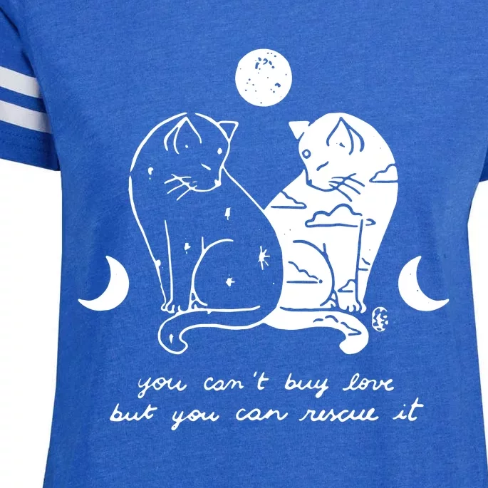 You Cant Buy Love But You Can Rescue It Cat Lovers Enza Ladies Jersey Football T-Shirt