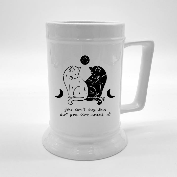 You Cant Buy Love But You Can Rescue It Cat Lovers Front & Back Beer Stein