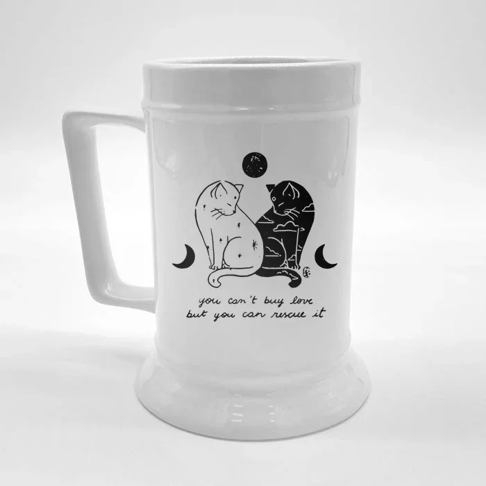 You Cant Buy Love But You Can Rescue It Cat Lovers Front & Back Beer Stein