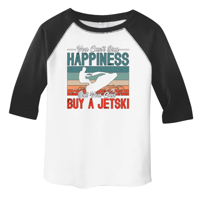 You Cant Buy Happiness Retro Jetski Water Sports Jet Skiing Cute Gift Toddler Fine Jersey T-Shirt