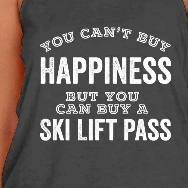 You Cant Buy Happiness But You Can Buy A Ski Lif Pass Gift For Skier Women's Knotted Racerback Tank