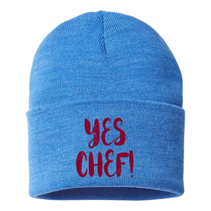 Yes Chef! Cool Design For Line Cooks Prep Cooks Sous Chef Gift Sustainable Knit Beanie