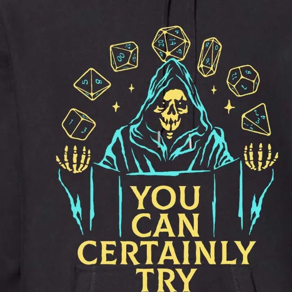 You Can Certainly Try Funny Skeleton Premium Hoodie