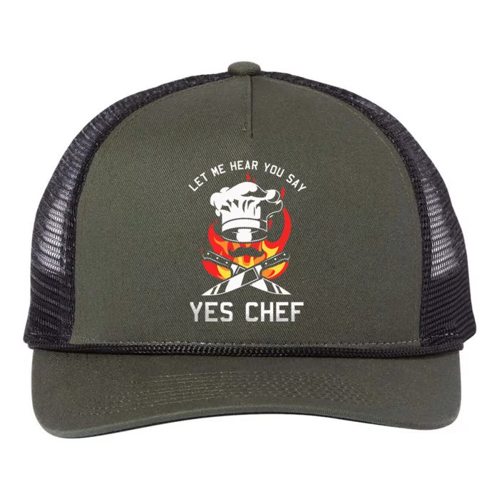 Yes Chef Cook Restaurant Cooking Culinary Gastronomy Food Retro Rope Trucker Hat Cap