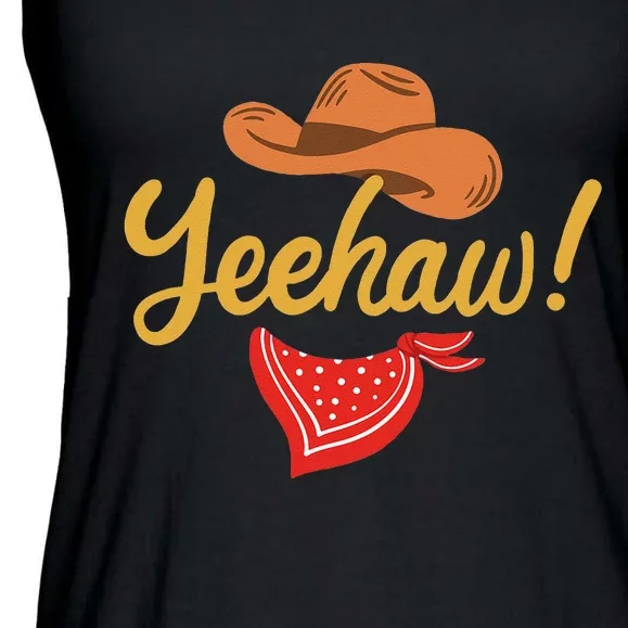 Yeehaw Cowboy Cowgirl Western Country Rodeo Ladies Essential Flowy Tank