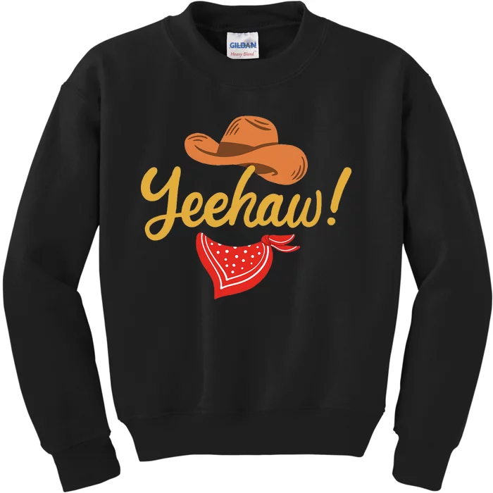 Yeehaw Cowboy Cowgirl Western Country Rodeo Kids Sweatshirt