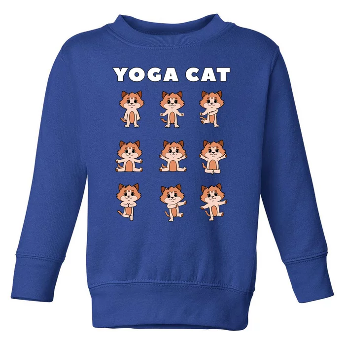 Yoga Cat Cute Animals Funny Gift Toddler Sweatshirt