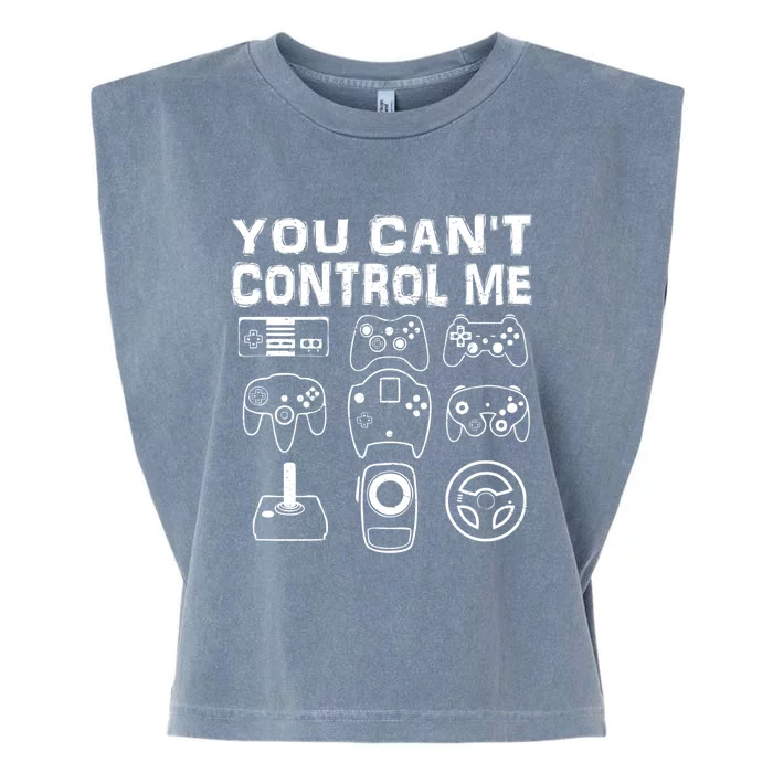 You Can't Control Me Funny Retro Vintage Video Game Player Gift Garment-Dyed Women's Muscle Tee