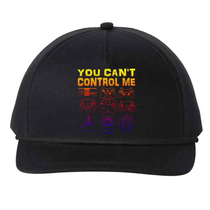 You Can't Control Me Funny Video Game Player Gaming Graphic Gift Snapback Five-Panel Rope Hat