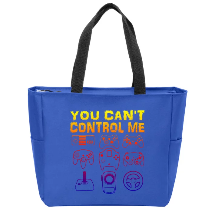 You Can't Control Me Funny Video Game Player Gaming Graphic Gift Zip Tote Bag