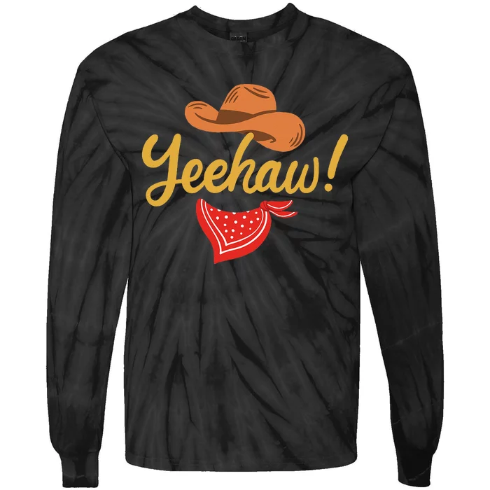 Yeehaw Cowboy Cowgirl Western Country Rodeo Tie-Dye Long Sleeve Shirt