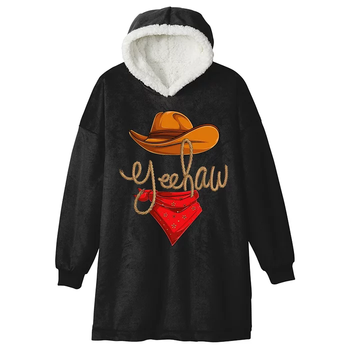 Yeehaw Cowboy Cowgirl Western Country Rodeo YeeHaw Hooded Wearable Blanket