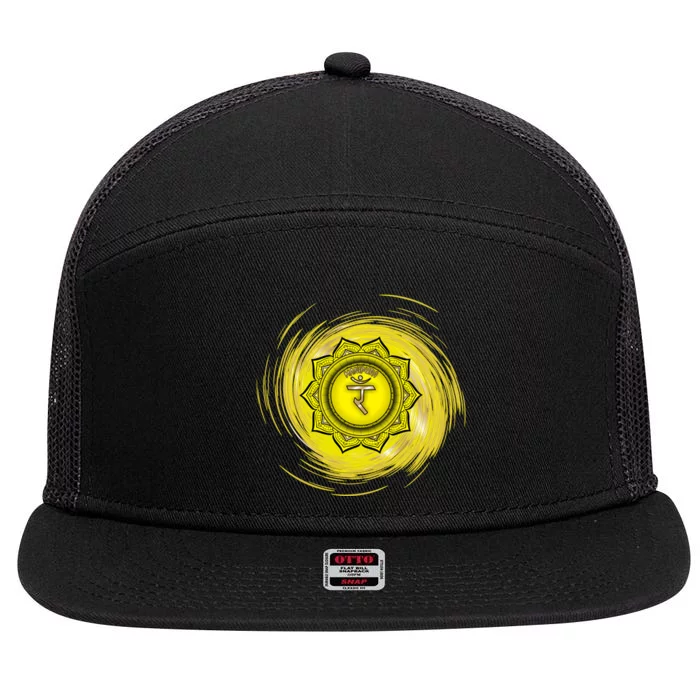 Yellow Chakra Chakras System Gold Series 7 Panel Mesh Trucker Snapback Hat