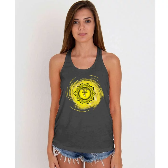 Yellow Chakra Chakras System Gold Series Women's Knotted Racerback Tank