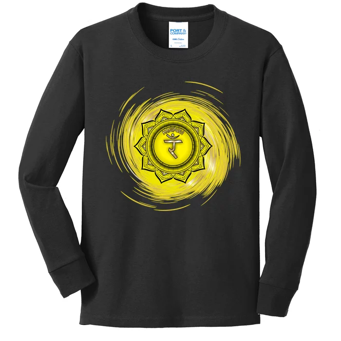 Yellow Chakra Chakras System Gold Series Kids Long Sleeve Shirt