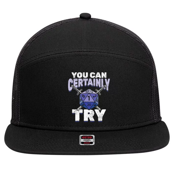 You can Certainly Try Critical Funny RPG Dice Gamer 7 Panel Mesh Trucker Snapback Hat