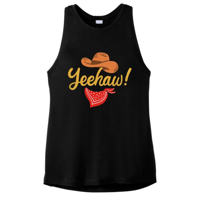 Yeehaw Cowboy Cowgirl Western Country Rodeo Ladies Tri-Blend Wicking Tank