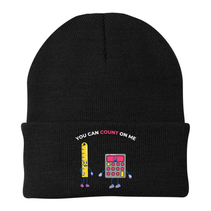 You Can Count On Me Arithmetic Math Teacher Design Knit Cap Winter Beanie