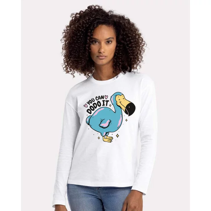 You Can Dodo It Funny Bird Motivational Womens Cotton Relaxed Long Sleeve T-Shirt