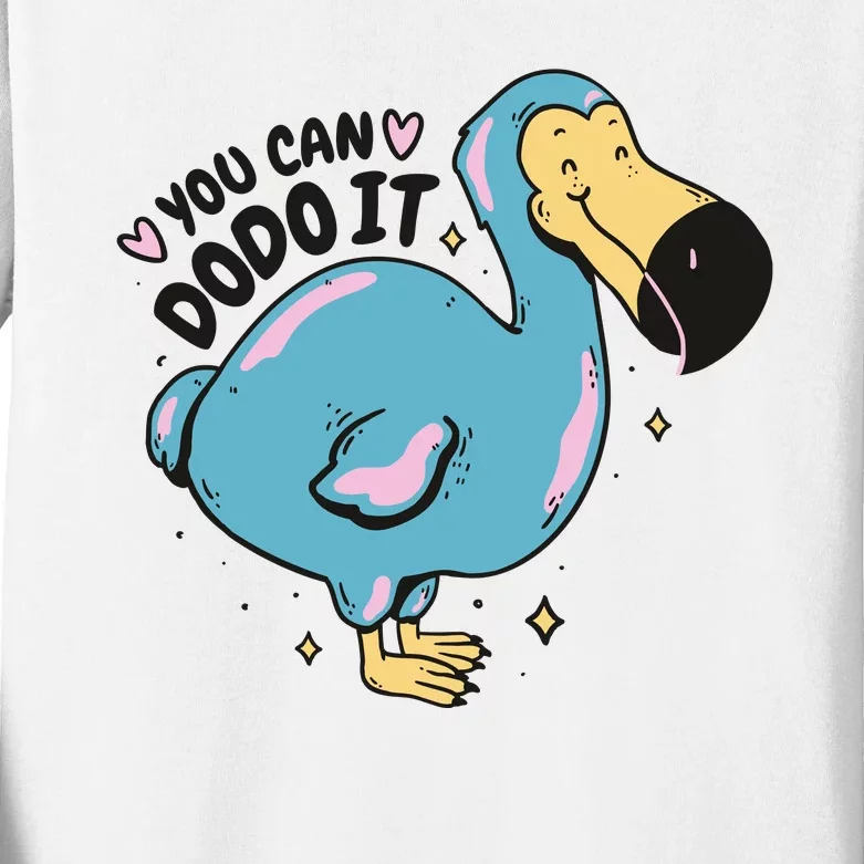 You Can Dodo It Funny Bird Motivational Kids Long Sleeve Shirt