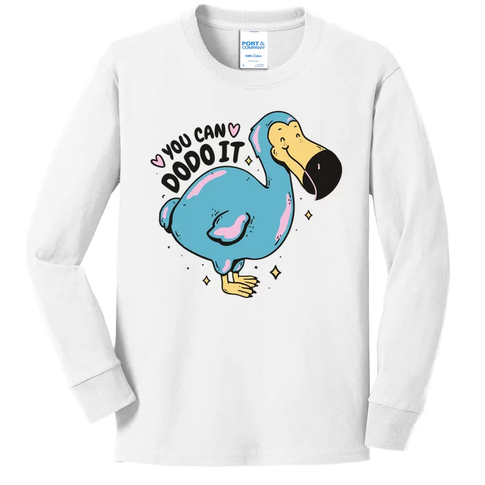 You Can Dodo It Funny Bird Motivational Kids Long Sleeve Shirt