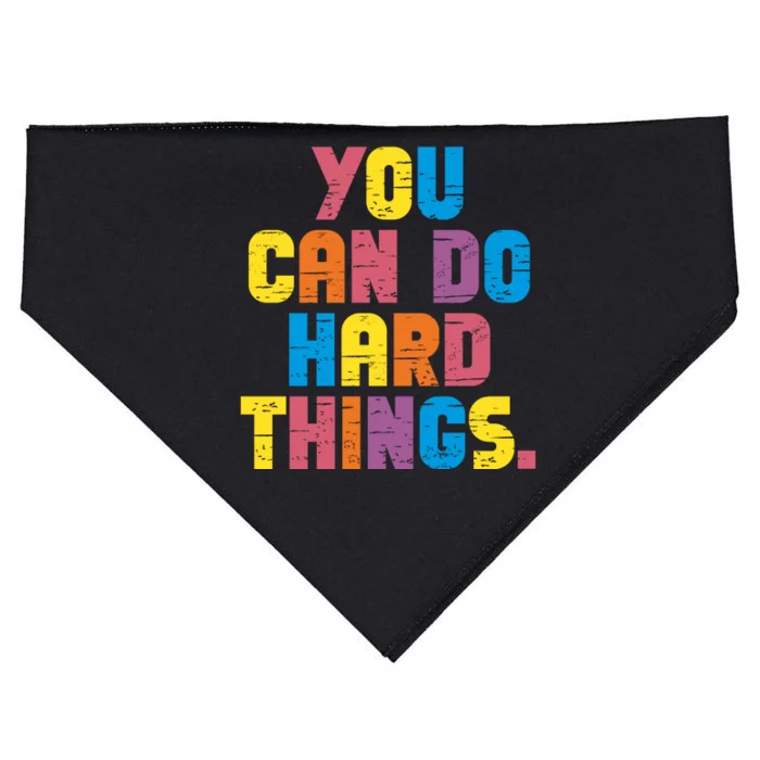 You Can Do Hard Things Motivational Quote USA-Made Doggie Bandana