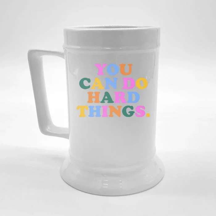 You Can Do Hard Things Motivational Colorful Quote Front & Back Beer Stein