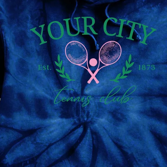 Your City Est 1873 Tennis Club Funny Golf Tie Dye Hoodie